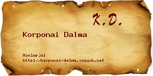 Korponai Dalma névjegykártya